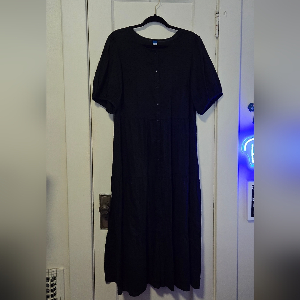 Elegant Black Midi Dress From Old Navy